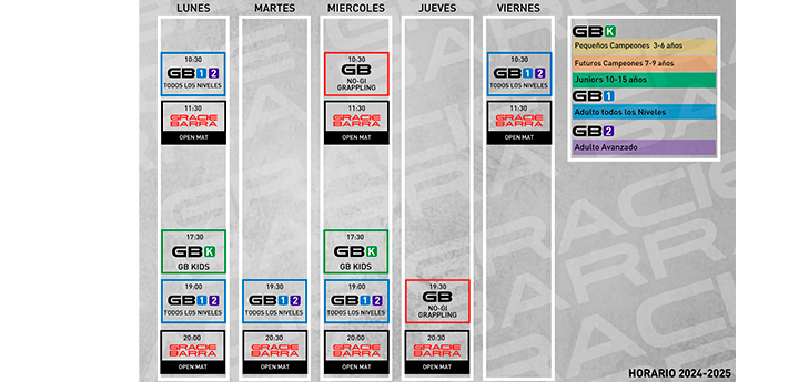 Horarios GBZ 2024